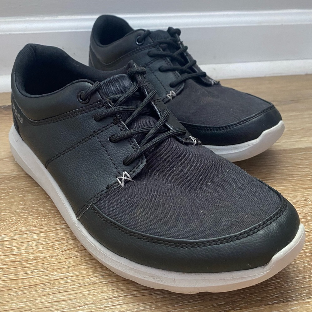 Crocs Kinsale Men’s Lace Up Canvas Lightweight Casual Shoes in Black
